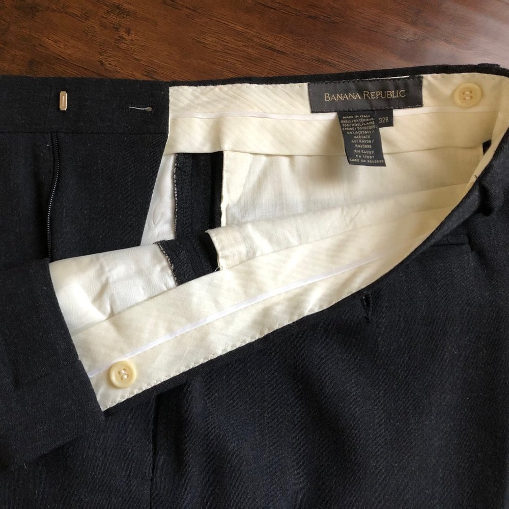 Banana Republic mens gray suit pants 32 x 28 wool - Picture 4 of 8